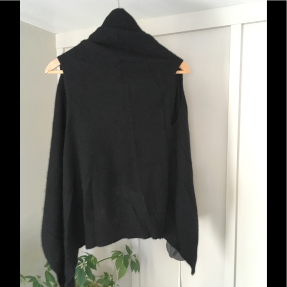 DONATING Monday ~ Black 100% Cashmere Scarf Vest - Picture 7 of 8